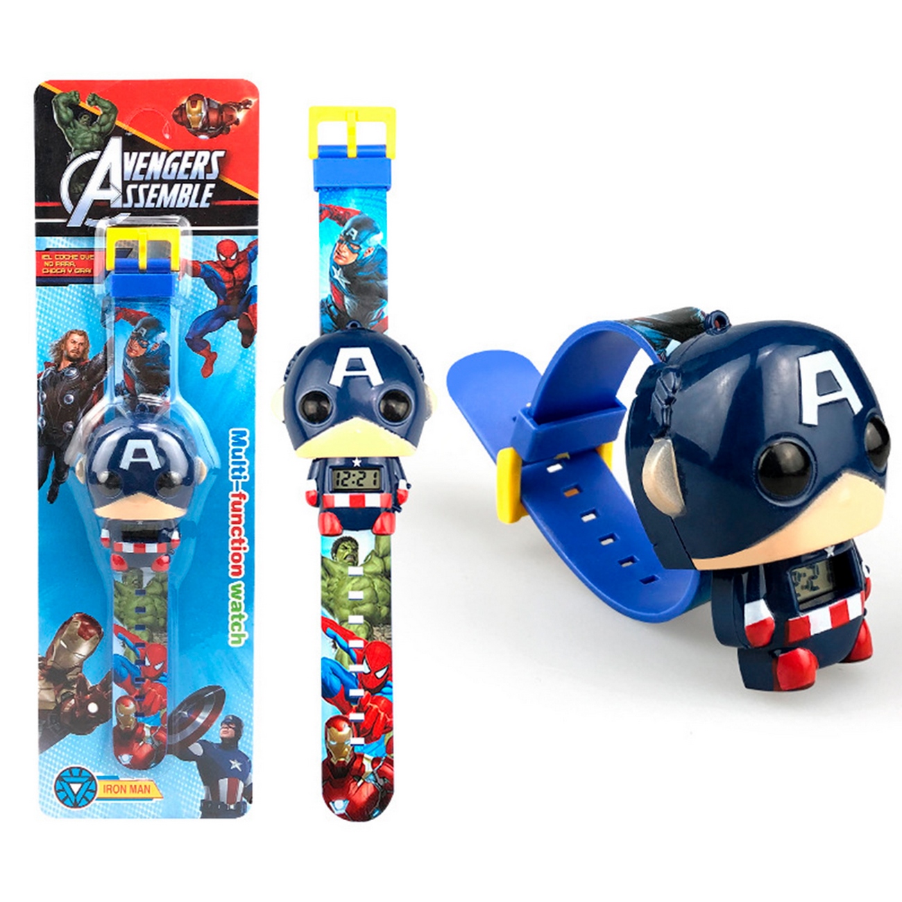 Reloj Niños Digital Retractil Capitan America Avengers